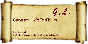 Ganser Lóránt névjegykártya